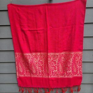Red Gold Pashmina Silk Blend Pashmina Wrap